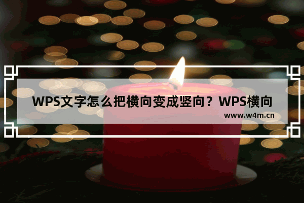 WPS文字怎么把横向变成竖向？WPS横向文字和竖向文字切换教程