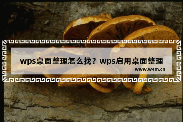 wps桌面整理怎么找？wps启用桌面整理教程