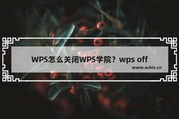 WPS怎么关闭WPS学院？wps office关闭WPS学院步骤分享