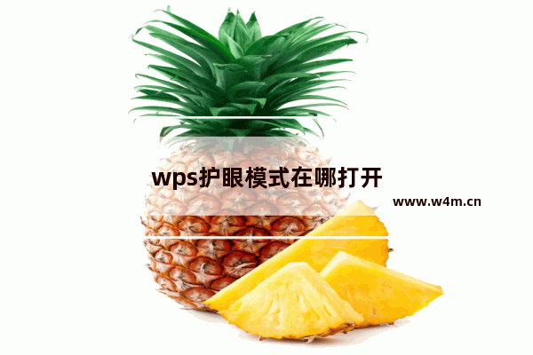 wps护眼模式在哪打开