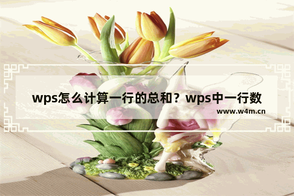 wps怎么计算一行的总和？wps中一行数据合计总计