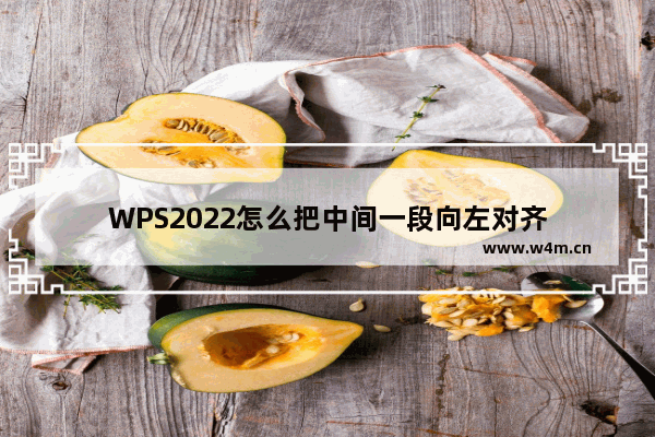 WPS2022怎么把中间一段向左对齐