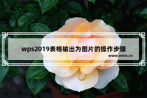 wps2019表格输出为图片的操作步骤