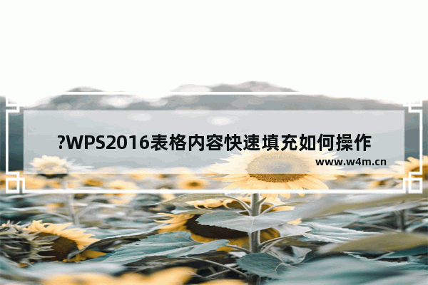 ?WPS2016表格内容快速填充如何操作 WPS2016表格内