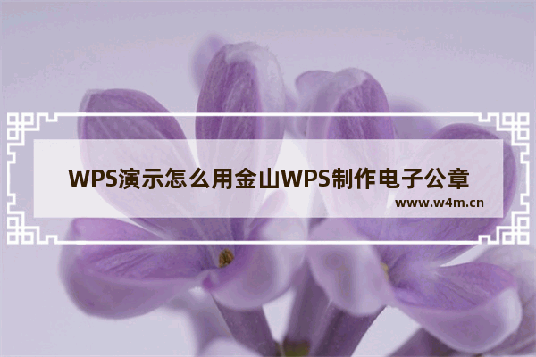 WPS演示怎么用金山WPS制作电子公章