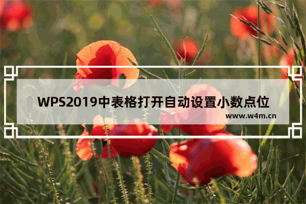 WPS2019中表格打开自动设置小数点位数具体操作方法