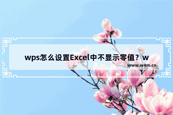 wps怎么设置Excel中不显示零值？wps设置Excel中不显示零值的方法