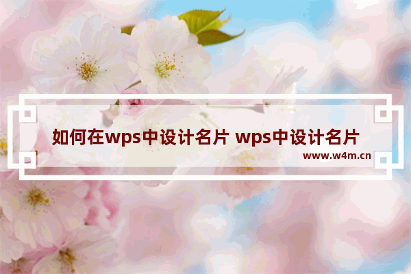 如何在wps中设计名片 wps中设计名片的具体步骤