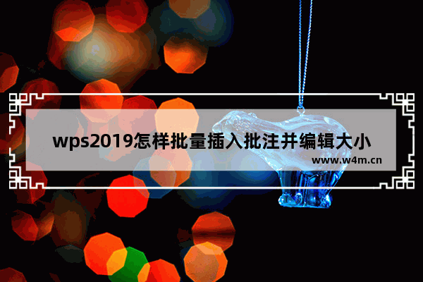 wps2019怎样批量插入批注并编辑大小 插入批注并编辑大小和位置的方法