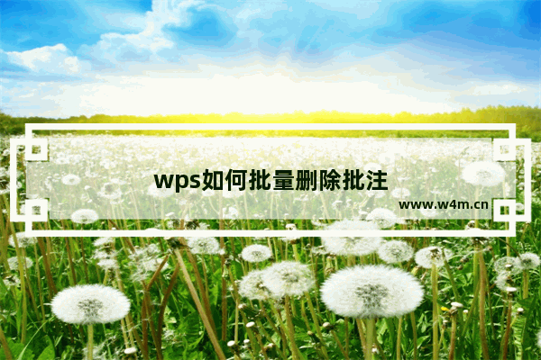 wps如何批量删除批注