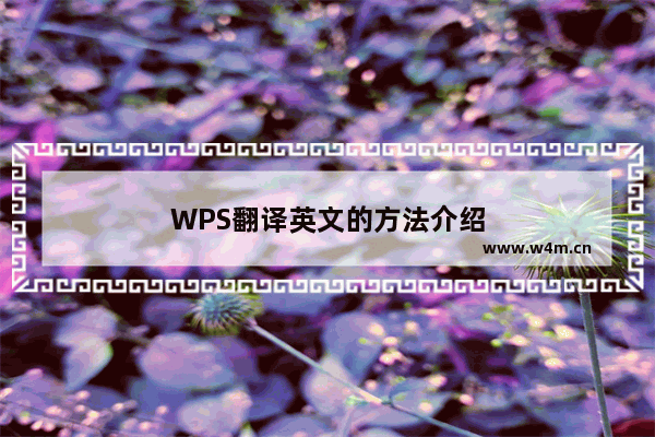 WPS翻译英文的方法介绍