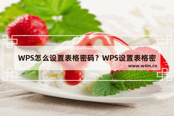 WPS怎么设置表格密码？WPS设置表格密码的方法