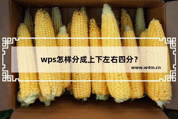 wps怎样分成上下左右四分？