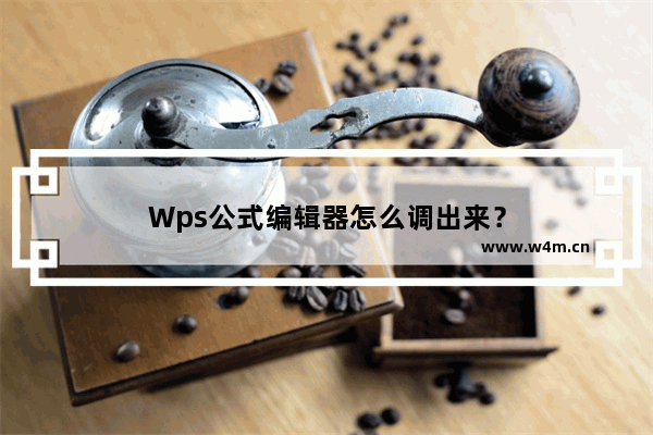 Wps公式编辑器怎么调出来？