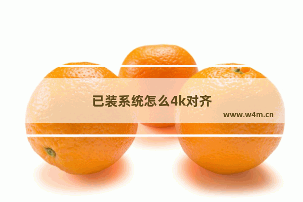 已装系统怎么4k对齐