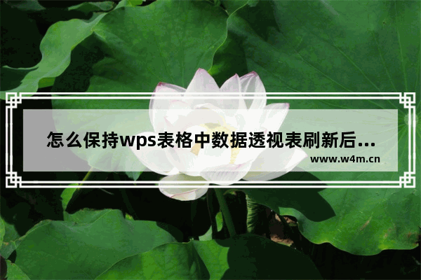 怎么保持wps表格中数据透视表刷新后格式不变？