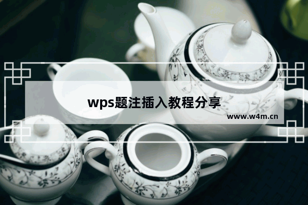 wps题注插入教程分享