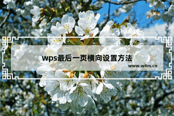 wps最后一页横向设置方法