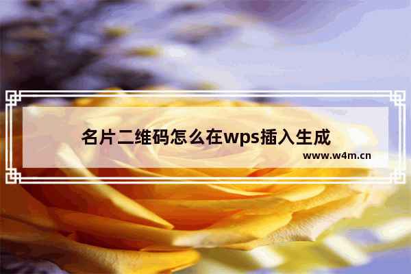 名片二维码怎么在wps插入生成