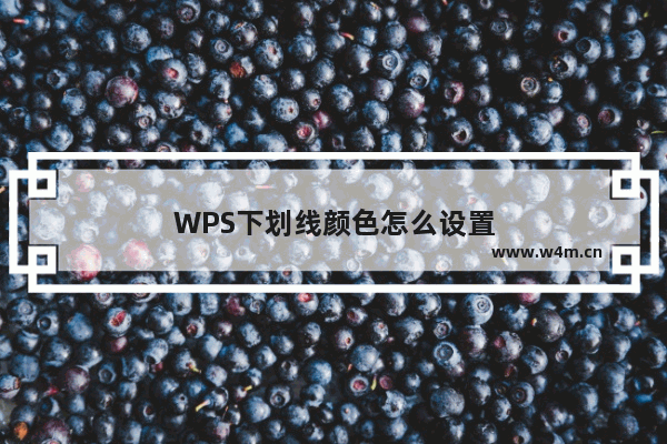 WPS下划线颜色怎么设置