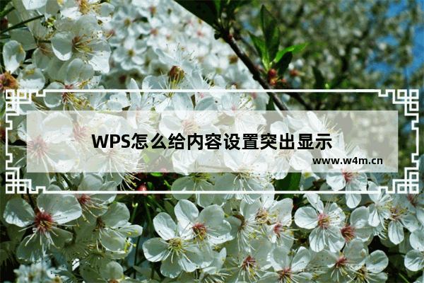 WPS怎么给内容设置突出显示