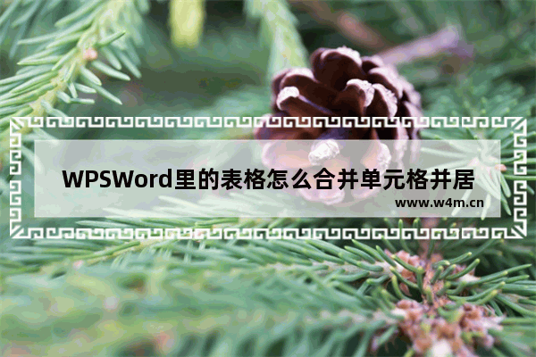 WPSWord里的表格怎么合并单元格并居中