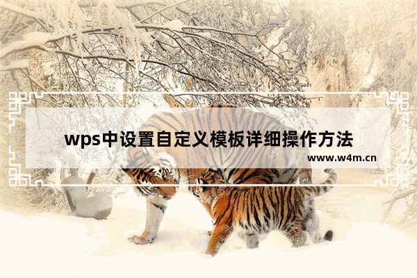 wps中设置自定义模板详细操作方法