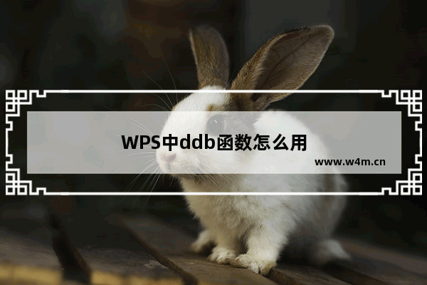 WPS中ddb函数怎么用