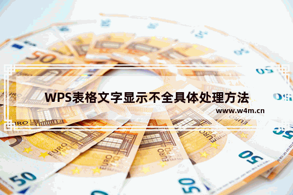 WPS表格文字显示不全具体处理方法