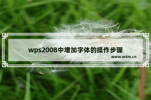 wps2008中增加字体的操作步骤