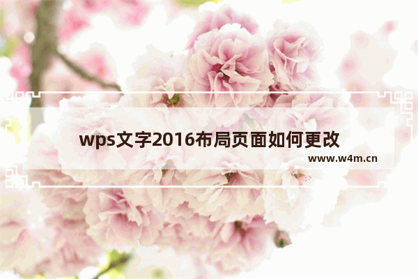 wps文字2016布局页面如何更改