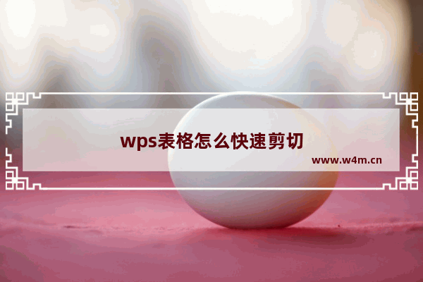 wps表格怎么快速剪切