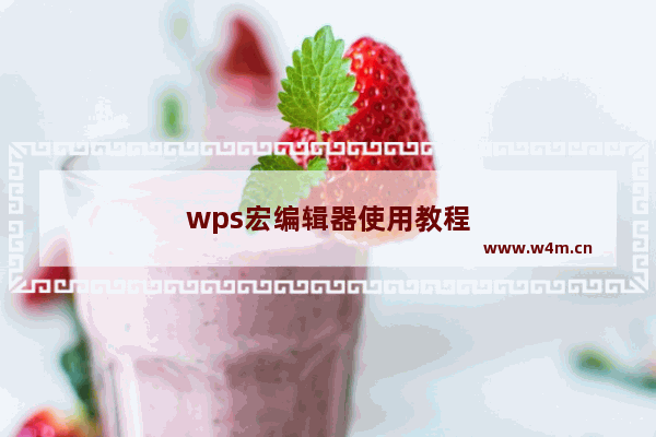 wps宏编辑器使用教程