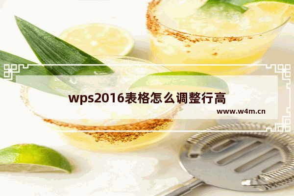 wps2016表格怎么调整行高