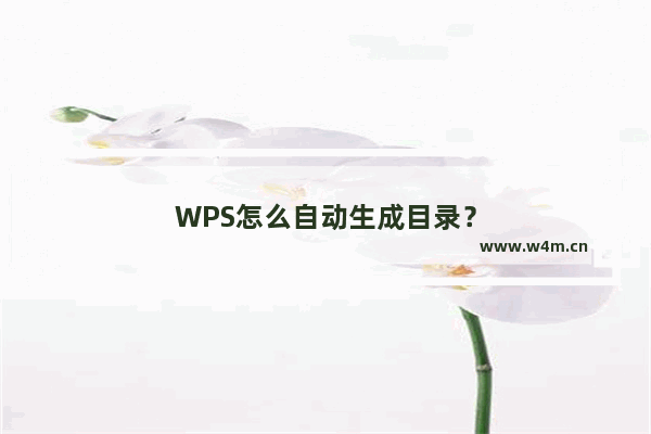 WPS怎么自动生成目录？