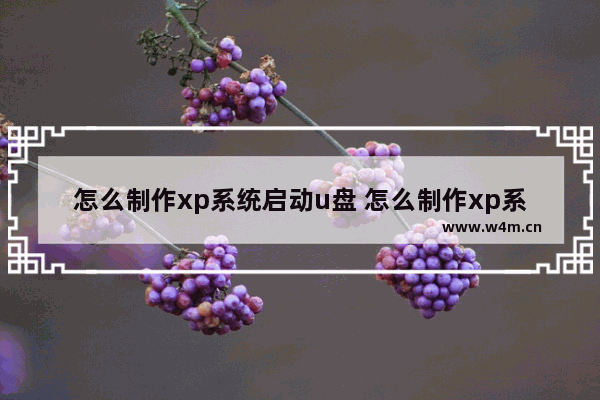 怎么制作xp系统启动u盘 怎么制作xp系统启动u盘文件