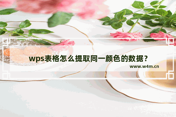 wps表格怎么提取同一颜色的数据？