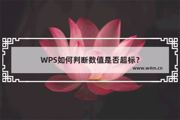 WPS如何判断数值是否超标？