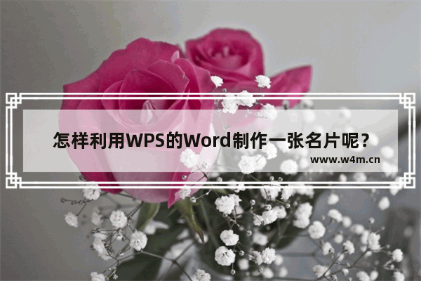 怎样利用WPS的Word制作一张名片呢？