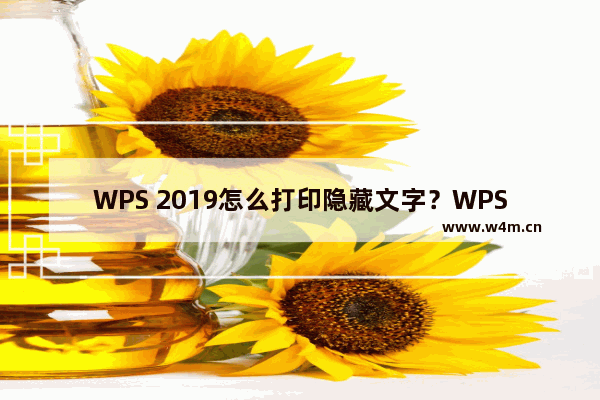 WPS 2019怎么打印隐藏文字？WPS 2019打印隐藏文字教程