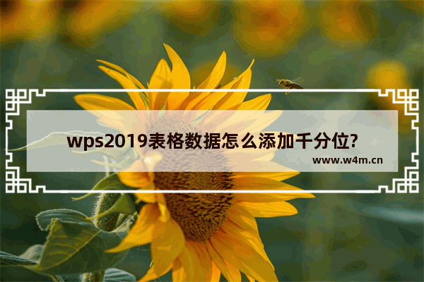 wps2019表格数据怎么添加千分位?