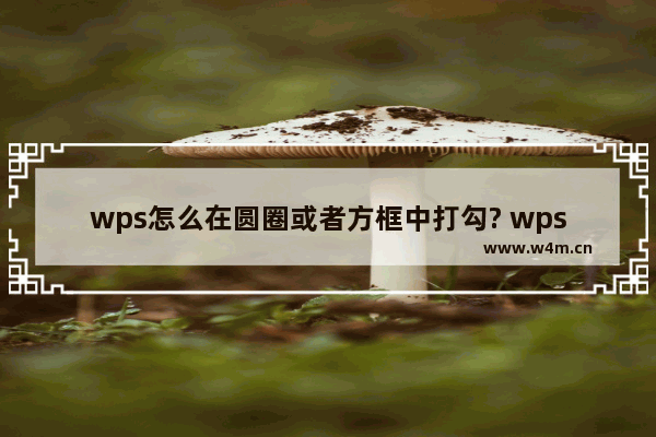 wps怎么在圆圈或者方框中打勾? wps方框内打勾的教程