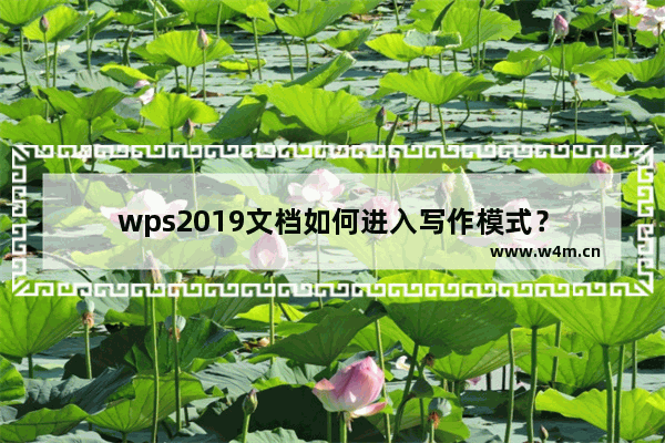 wps2019文档如何进入写作模式？