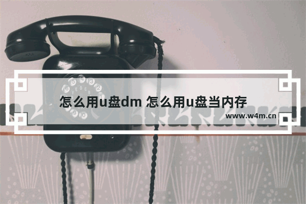 怎么用u盘dm 怎么用u盘当内存