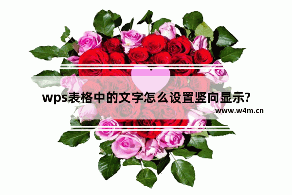 wps表格中的文字怎么设置竖向显示?