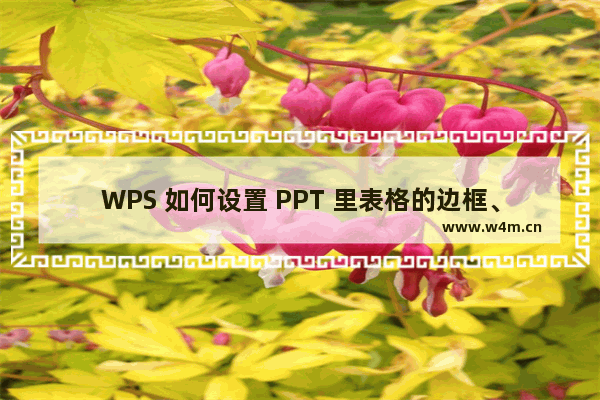 WPS 如何设置 PPT 里表格的边框、线型和特效