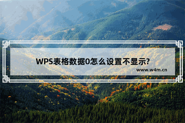 WPS表格数据0怎么设置不显示?