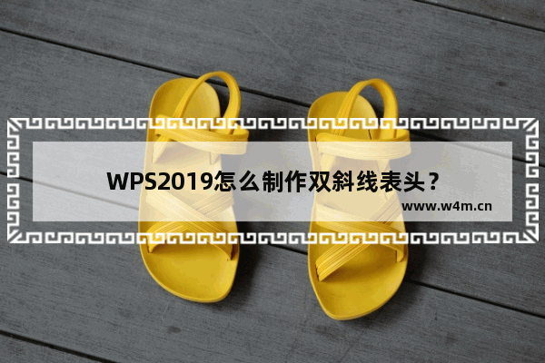 WPS2019怎么制作双斜线表头？