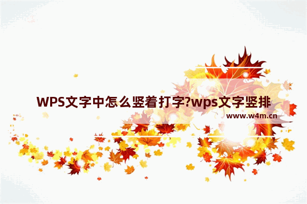 WPS文字中怎么竖着打字?wps文字竖排的设置方法介绍