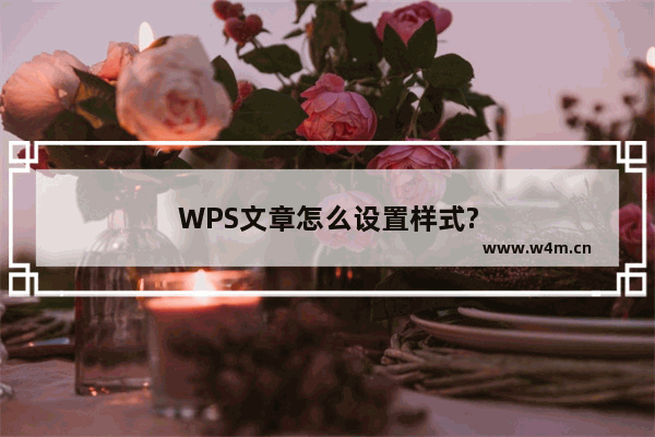 WPS文章怎么设置样式?